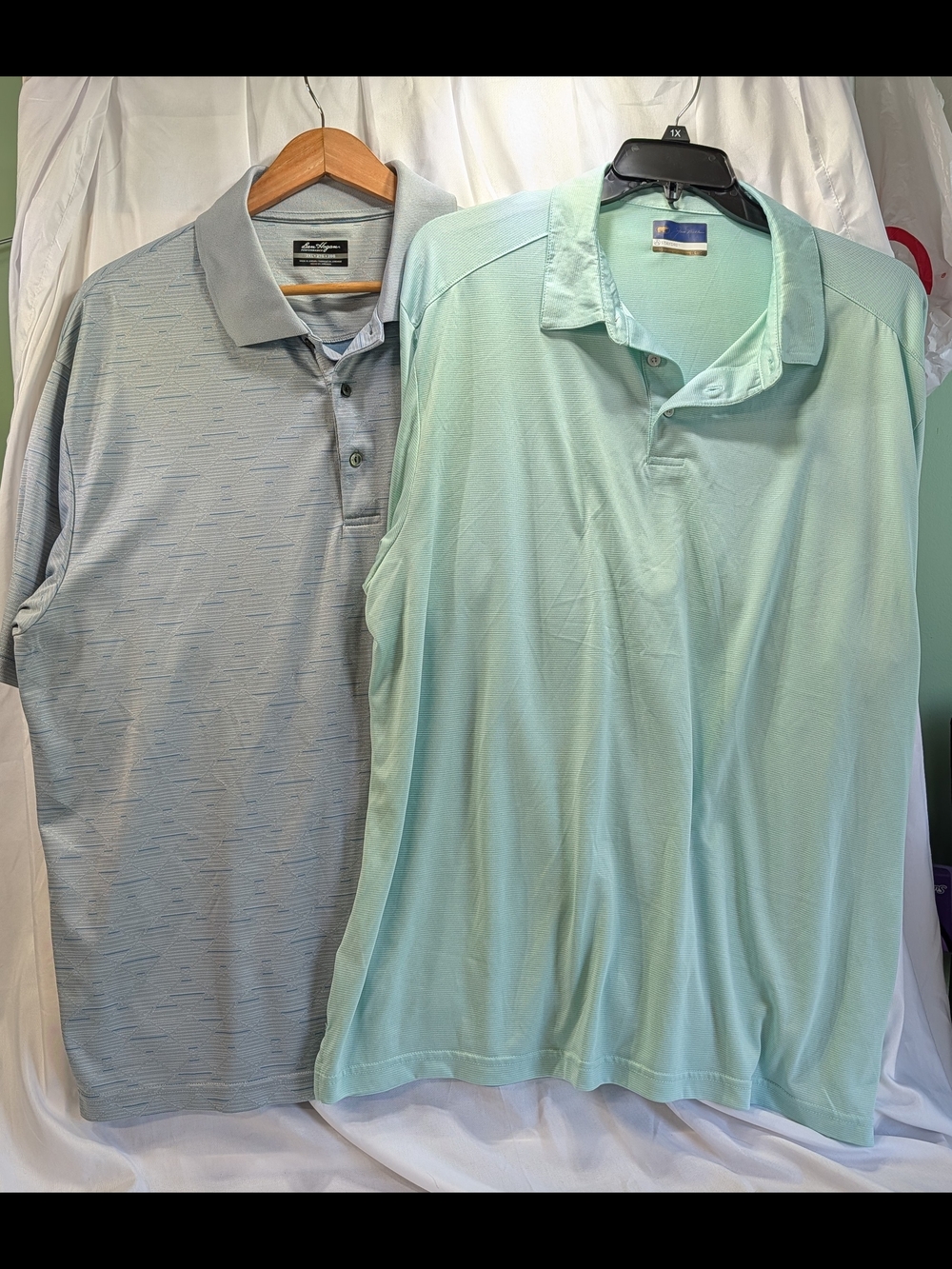 Men's Golf Polo Shirts Ben Hogan Jack Nicklaus Gray and Light Green Size XXL